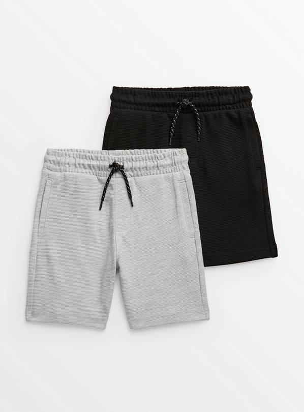 Grey & Black Ottoman Shorts 2 Pack  10 years